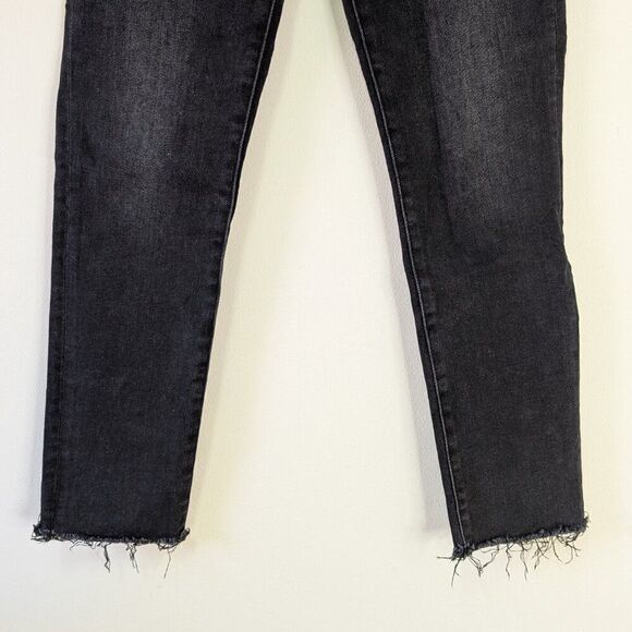 Aritzia Denim Forum The Nico Washed Black Mid Rise Skinny Crop Raw Hem Jeans - Picture 5 of 8